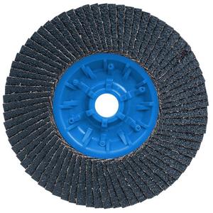 POWERBLEND TRM QC Flap Disc - Z40, 5", 5/8"-11, Zirconia Alumina, 27, 12,200 RPM, Stainless Steel, Steel