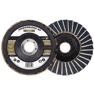 POWERBLEND NF Flap Disc - Z60, 4-1/2", 7/8", Zirconia Alumina, 29, 13,300 RPM, Aluminum, Non-Ferrous Materials