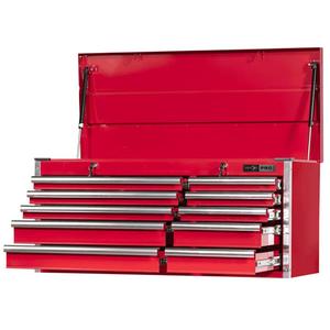 PMC4210 Pro Series Mechanic’s Chest - 10, Red, 18", 40-3/10", 19-1/5", 22.75" W x 16" D x 1.8" H, 12.2" W x 16" D x 1.8" H, 22.75" W x 16" D x 3.2" H, 12.2" W x 16" D x 3.2" H