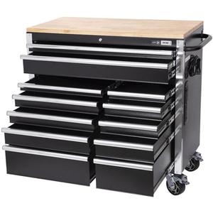 HDRC4112 HD Series Roller Cabinet - 12, Black, 21", 41", 40-3/10", 1800 lbs., (2) Swivel, (2) Fixed, 600 lbs. Per Caster