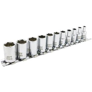 SS1411M-6 6-Point Metric Socket Set - 1/4", Hand/Standard, Standard, 11, 10 mm; 11 mm; 12 mm; 13 mm; 4 mm; 5 mm; 6 mm; 7 mm; 8 mm; 9 mm; Socket rail, Chrome Vanadium, ANSI; CDA39-GP-12b; GGG-W-641E