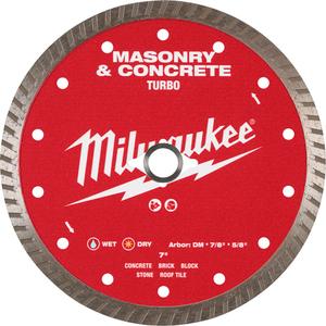 Turbo Masonry & Concrete Diamond Blade - 7", 7/8"