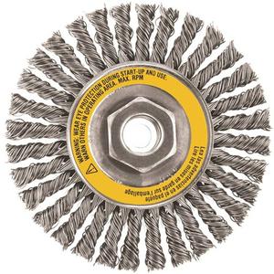 Wheel Brush - 4", 0.02", Stainless Steel, 5/8"-11, 20000