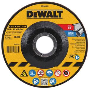 Metal Cutting Wheel - 4-1/2", 0.045", 7/8", 27, Aluminum Oxide