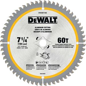 Tungsten Carbide-Tipped Steel Circular Saw Blade - 7-1/4", 5/8", 60, Non-Ferrous