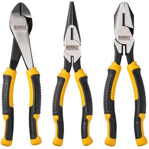 Laser Hardened Pliers Set - 3, Linesman Pliers; Diagonal Cutting Pliers; Long Nose Pliers, 1", 8"