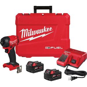 M18 FUEL™ SURGE™ Hex Hydraulic Driver Kit - 18 V, 1/4", Lithium-Ion, 3200, 1000 in-lbs, (1) M18 FUEL™ SURGE™ 1/4" Hex Hydraulic Driver 2761-20; (2) M18™ REDLITHIUM™ XC5.0 Extended Capacity Battery Packs 48-11-1850; (1) M18™ & M12™ Multi-Voltage Charger 48-59-1812; (1) Carrying Case; (1) Belt Clip