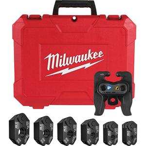 1/4" - 7/8" RLS® Pivoting Press Ring Kit for M12™ FORCE LOGIC™ Press Tool - 1/4" RLS® Pivoting Press Ring; 3/8" RLS® Pivoting Press Ring; 1/2" RLS® Pivoting Press Ring; 5/8" RLS® Pivoting Press Ring; 3/4" RLS® Pivoting Press Ring; 7/8" RLS® Pivoting Press Ring; X3 Ring Jaw; Carrying Case