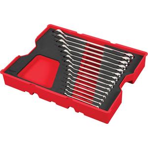 SAE Wrench Set with Tray for PACKOUT™ Drawers - 15, Imperial, Combination, 1/4" Combination Wrench; 9/32" Combination Wrench; 5/16" Combination Wrench; 11/32" Combination Wrench; 3/8" Combination Wrench; 7/16" Combination Wrench; 1/2" Combination Wrench; 9/16" Combination Wrench; 5/8" Combination Wrench; 11/16" Combination Wrench; 3/4" Combination Wrench; 13/16" Combination Wrench; 7/8" Combination Wrench; 15/16" Combination Wrench; 1" Combination Wrench; PACKOUT™ Storage Tray