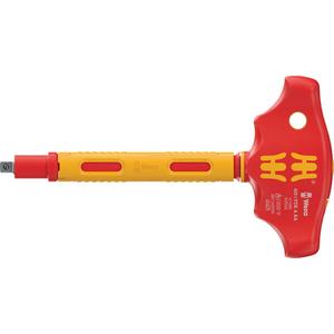 410 i VDE A RA VDE-Insulated T-Handle Adapter Screwdriver with Ratchet - 1000 V, Square, 1/4"