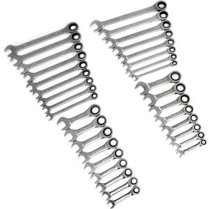 72-Tooth 12 Point Standard & Stubby Wrench Set - 34, Imperial and Metric, Ratcheting Combination, Full Lifetime