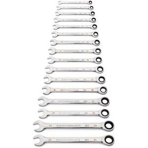 90-Tooth 12 Point Wrench Set - 16, Metric, Ratcheting Combination, Full Lifetime