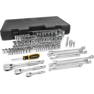 1/4", 3/8" & 1/2" Drive 6 & 12 Point Standard & Deep SAE/Metric Mechanics Tool Set - 110, Full Lifetime, 5/32" - 1" & 4mm - 21mm