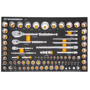 1/4", 3/8" & 1/2" 90-Tooth SAE/Metric Mechanics Tool Set with Foam Storage Tray - 83, Full Lifetime on Tools Only