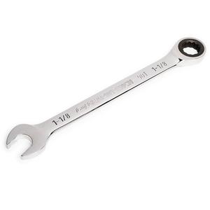 90-Tooth Ratcheting Combination Wrench - 12, 15-11/13", 1-1/8", Chrome, Plain, Full Lifetime