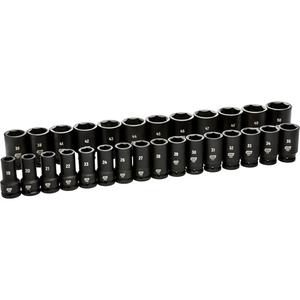 6 Point Metric Socket Set - 3/4", Impact, Deep, 28, Full Lifetime