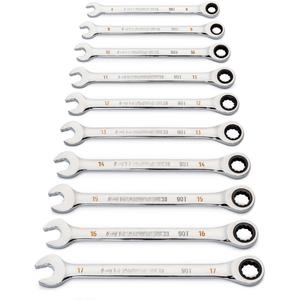 90-Tooth 12 Point Wrench Set - 12, Metric, Ratcheting Combination, Full Lifetime, 8mm; 9mm; 10mm; 11mm; 12mm; 13mm; 14mm; 15mm; 16mm; 17mm; 18mm; 19mm; Compression Rack