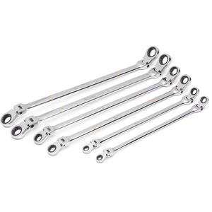 90-Tooth 12 Point Metric GearBox™ Double Ratcheting Wrench Set - 6, Metric, Flex Head, Full Lifetime, 8x10mm; 9x11mm; 12x14mm; 13x15mm; 16x18mm; 17x19mm