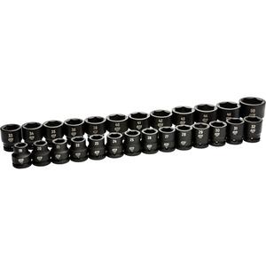 6 Point Metric Socket Set - 3/4", Impact, Standard, 26, Full Lifetime
