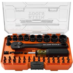 43-Piece ProFlex Impact Driver Bit and Socket Set - Impact Drivers, Impact Wrenches, #0, #1, #2, #3 Phillips; 3/16'', 1/4'', 5/16'' Slotted; #1, #2, #3 Square; 3/32'', 1/8'', 5/32'', 3/16'', 1/4'', 2 mm