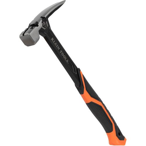 Steel Claw Hammer - 18 oz., Polished, Solid Steel, 15", 1.4'' (3.6 cm), 5.6'' (14.2 cm), Black Powder-Coated, 5.6'' (14.2 cm)