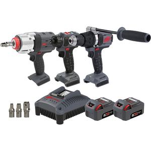 Screwdriver, Hammer Drill & Impact Driver Combo Tool Kit - 20 V, Lithium-Ion, 3 Years Tool, 2 Years Battery, 3 Years Charger, 8.3" Impact Wrench, 7.8" Hammer Drill, 5" Screwdriver, (1) W7153 DXS Impact; (1) D5241 Hammer Drill; (1) D3411 Screwdriver; (2) 5.0Ah Batteries; (1) Charger; (3) AK33H Anvil Set (3/8” Drive Standard Anvil