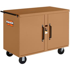 Model 49 Rolling Workbench with Padlock - Tan, 46-1/4", 25", 37-1/2", Steel, Model 49 Rolling Workbench; Padlock, 3 Years, 16 GA Body, 12 GA Top & Bottom, (2) Swivel & (2) Rigid 6" Casters
