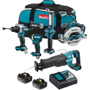 LXT Brushless Cordless 5 Tool Combo Kit - 18 V, Lithium-Ion