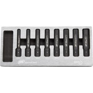 Metric Bit Impact Socket Set - Hex, 8, 10mm; 12mm; 14mm; 15mm; 17mm; 18mm; 19mm; 22mm, DXS, Manganese Phosphate, Chrome-Molybdenum Steel, 6
