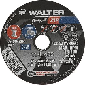 Zip™ Cut-Off Wheel - 4", 1/32", 5/8", 19100, 1, Aluminum Oxide, A-60-ZIP