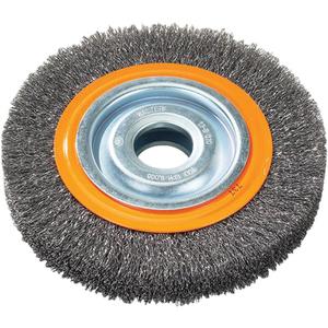Wire Wheel Brush - 7", 7/8", 0.118", Steel, 1-1/4", 6,000