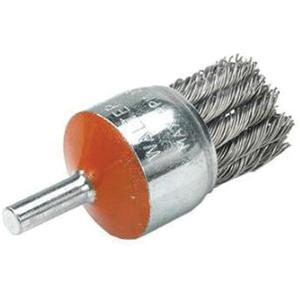 Mounted Knot-Twisted Wire Brush - 1-1/8", 0.02", Steel, 1/4", 25000