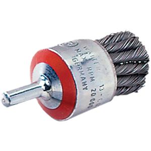 Mounted Knot-Twisted Wire Brush - 1-1/8", 0.02", Steel, 1/4"