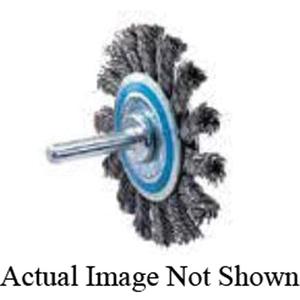Mounted Knot-Twisted Wire Wheel - 2-3/4", 3/8", 0.02", Steel, 5/8"-11, 25000
