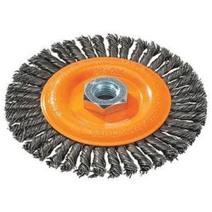 Stringer Bead Knotted Wire Brush - 4", 3/16", 0.02", Steel, 5/8"-11, 20000