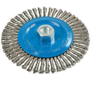Knot-Twisted Stringer Bead Wire Wheel - 6", 1/4", 0.02", Stainless Steel/Aluminum, 5/8"-11, 10000