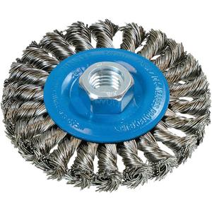 Wide Knotted Wire Wheel Brush - Steel, 5/8"-11