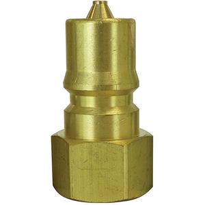 Hydraulic Quick Coupler Plug - Brass, 1/2", 1/2" NPT, 1000, Hydraulic fluids, Vacuum, Steam, Gases, Paint, Compressed Air, Liquids, Grease/Oil