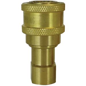 Hydraulic Quick Coupler - Brass Manual Coupler - Brass/Stainless Steel, 3/4" NPT, 1000, Hydraulic fluids, Vacuum, Steam, Gases, Paint, Compressed Air, Liquids, Grease/Oil