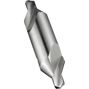 Bright Finish Combined Drill & Countersink - High Speed Cobalt, #3, 7/64", 0.1094", 1/4", 60°, 118°, 2"
