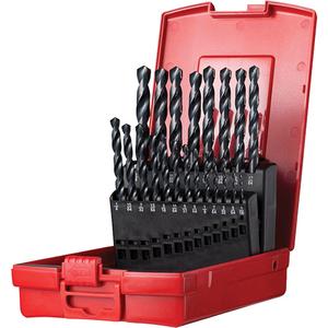 Jobber Length Drill Bit Set - 19, High Speed Steel, Steam Oxide