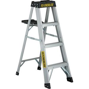 3400 Series Industrial Extra Heavy-Duty Step Ladder - 4', 6', 8', 10', 12', Aluminum, 300 lbs., 18.50", 30", 1A, 1A, 23", 46"