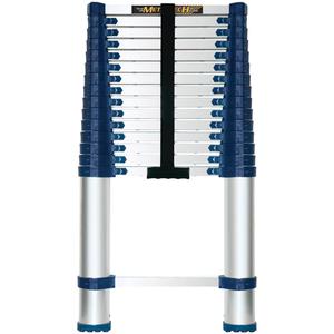 Telescopic Ladder - 3' - 15.5', Aluminum, 250 lbs., 1, 1, 19 3/4", 36", 19 3/4", Blue