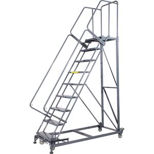 Monster Rolling Ladders - 10, 100", 21", 24", Steel, Perforated, 133", 81", 32"