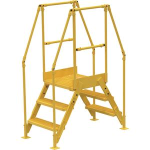 Crossover Ladder - 54-1/2", 30", 24", 24", Yellow powder coat finish, 500 lbs., 3, 7"