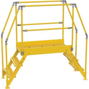 Crossover Ladder - 78-1/2", 30", 48", 24", Yellow powder coat finish, 500 lbs., 3, 7"