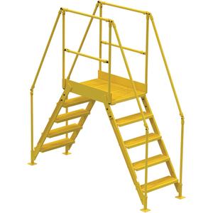 Crossover Ladder - 79 1/2", 50", 24", 24", Yellow powder coat finish, 508 lbs, 5, 7"