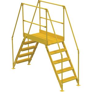 Crossover Ladder - 103-1/2", 50", 48", 24", Yellow powder coat finish, 500 lbs., 5, 7"