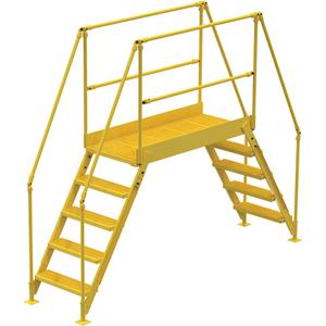 Crossover Ladder - 115-1/2", 50", 60", 24", Yellow powder coat finish, 500 lbs., 5, 7"