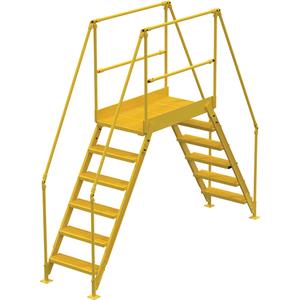 Crossover Ladder - 116", 60", 48", 24", Yellow powder coat finish, 500 lbs., 6, 7"